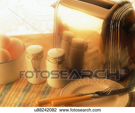 lifestyle, close-up, toaster, plate, fork, knife View Large Photo Image Stock Image - lifestyle, close-up, toaster, plate, fork, knife. Fotosearch