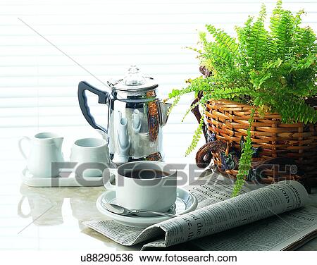 lifestyle, coffee, mug, cup, pot, spoon View Large Photo Image Stock Photograph - lifestyle, coffee, mug, cup, pot, spoon. Fotosearch