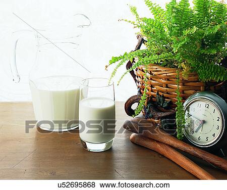 lifestyle, glass, milk, pitcher, jug, plant View Large Photo Image Stock Photo - lifestyle, glass, milk, pitcher, jug, plant. Fotosearch