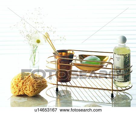 lifestyle, toiletries rack, soap, shampoo, glass, toothbrush View Large Photo Image Stock Photo - lifestyle, toiletries rack, soap, shampoo, glass, toothbrush. Fotosearch
