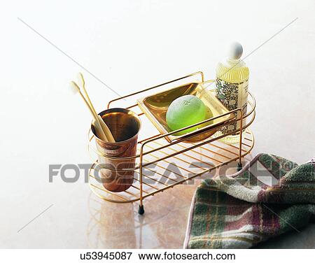 lifestyle, toiletries rack, towel, soap, soap dish, bottle View Large Photo Image Stock Photo - lifestyle, toiletries rack, towel, soap, soap dish, bottle. Fotosearch