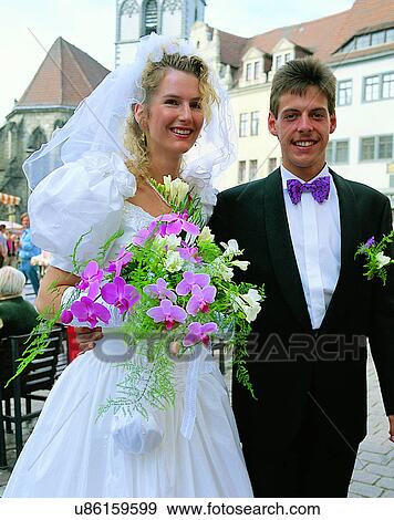 Stock Photo - love, couples, marriage, bride, groom, young. Fotosearch