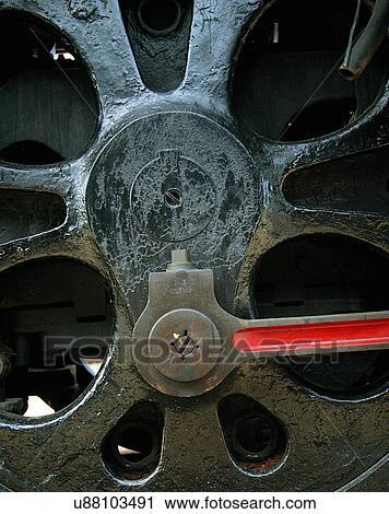 Stock Image - metal, background, close-up, wheel, train, pattern. Fotosearch