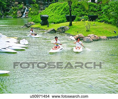 Picture - Micronesia, tropical, outdoors, scenery, water, boats. Fotosearch
