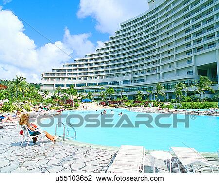 Stock Image - Micronesia, tropical, outdoors, scenery, water, swimming pool. Fotosearch