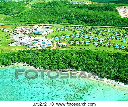 Stock Image - Micronesia, tropical, outdoors, scenery, water, fields. Fotosearch