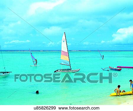 Stock Photo - Micronesia, tropical, outdoors, scenery, water, beach. Fotosearch