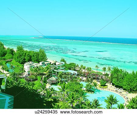 Stock Photography - Micronesia, tropical, outdoors, scenery, water, fields. Fotosearch