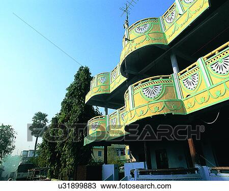 Stock Image - Nepal, east, shadow, artificial, outdoors, building. Fotosearch