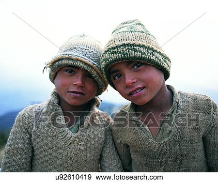 Stock Photo - Nepal, portrait, close-up, east, kids, children. Fotosearch