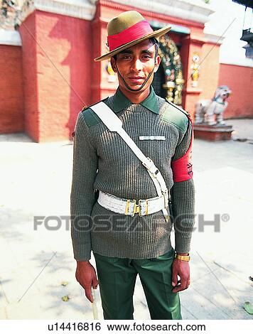 Stock Photograph - Nepal, portrait, east, uniform, outfit. Fotosearch