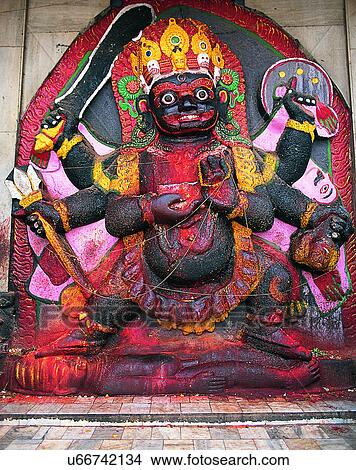 Picture - Nepal, statue, close-up, east, sprits, idol. Fotosearch