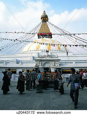 Stock Image - Nepal, temple, east, mystic, artificial, building. Fotosearch