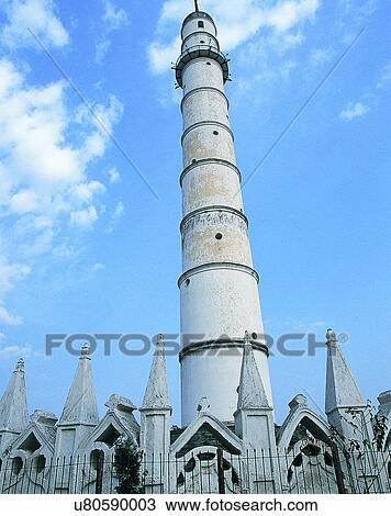 Stock Image - Nepal, temple, tower, building, structure, east. Fotosearch