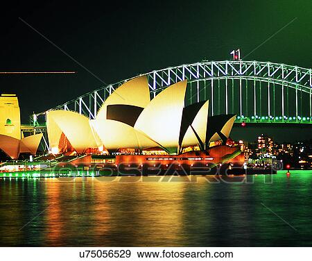 Stock Photo - opera house, outdoors, Sydney, sky, city, Australia. Fotosearch