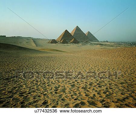 Stock Photograph - outdoors, sand, desert, dry, Egypt, pyramids. Fotosearch