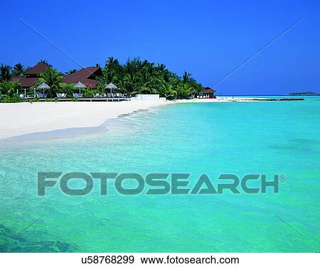 Stock Photo - outdoors, tropical, sky, water, sea, beach. Fotosearch