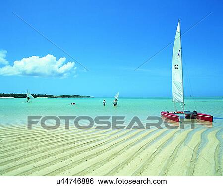 Stock Photograph - outdoors, tropical, sky, water, sea, beach. Fotosearch