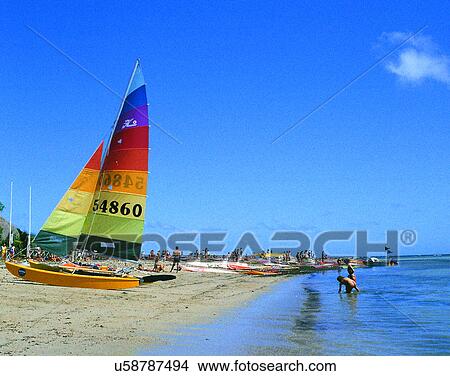Picture - Pacific Ocean, islands, scenery, outdoors, sky, water. Fotosearch