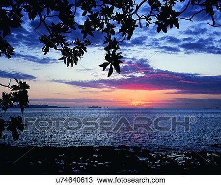 Stock Image - Pacific Ocean, islands, scenery, outdoors, sky, water. Fotosearch