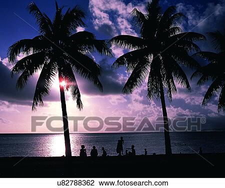 Stock Image - Pacific Ocean, islands, scenery, outdoors, sky, water. Fotosearch