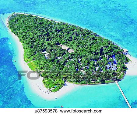 Stock Photo - scenery, Australia, water, island, beach, trees. Fotosearch