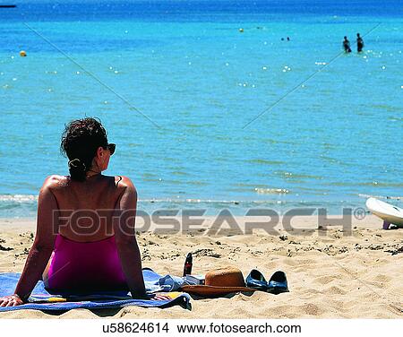 scenery, Australia, water, sky, beach, woman View Large Photo Image Picture - scenery, Australia, water, sky, beach, woman. Fotosearch