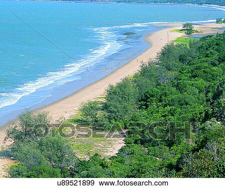 Stock Photo - sea, outdoors, aerial view, scenery, beach, Australia. Fotosearch