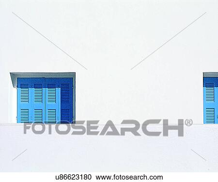shutters, outdoors, blue, windows, wall, Aegean sea View Large Photo Image Stock Image - shutters, outdoors, blue, windows, wall, Aegean sea. Fotosearch