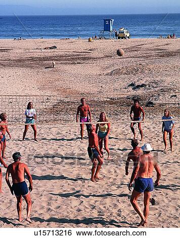 sport, outdoors, beach, volleyball, teams, game View Large Photo Image Stock Photograph - sport, outdoors, beach, volleyball, teams, game. Fotosearch