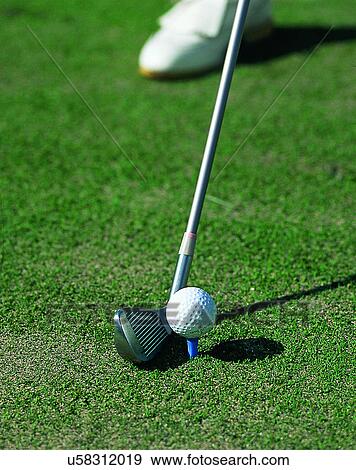 Stock Photo - sport, outdoors, close-up, golf, club, ball. Fotosearch