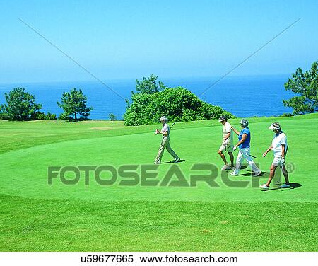 sport, outdoors, golf, people, walking, water View Large Photo Image Stock Photography - sport, outdoors, golf, people, walking, water. Fotosearch