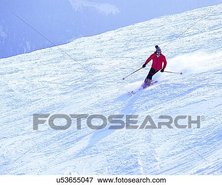sport, outdoors, mountain, winter, snow, skiing View Large Photo Image Stock Photo - sport, outdoors, mountain, winter, snow, skiing. Fotosearch