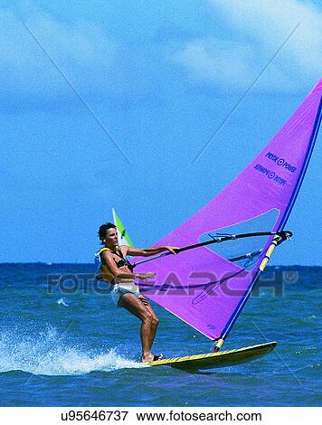 sport, outdoors, water, windsurfing, waves, sky View Large Photo Image Stock Photo - sport, outdoors, water, windsurfing, waves, sky. Fotosearch