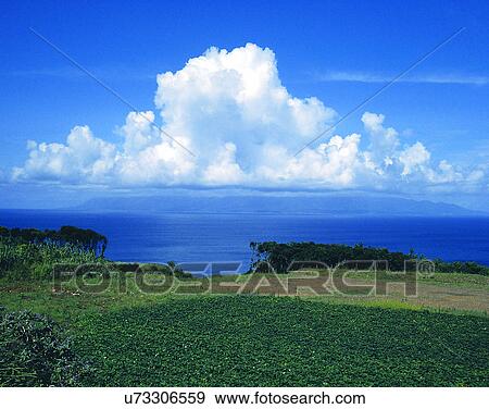 Stock Photo - summer, outdoors, sky, clouds, water, scenery. Fotosearch