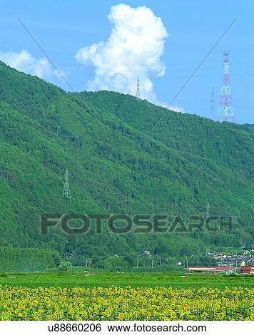 Stock Photograph - summer, outdoors, sky, mountain, cloud, tower. Fotosearch