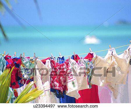 summer, outdoors, swimsuits, clothes, laundry, beach View Large Photo Image Stock Photo - summer, outdoors, swimsuits, clothes, laundry, beach. Fotosearch