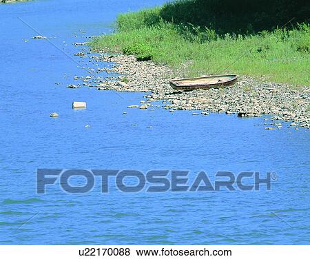 summer, outdoors, water, river, shore, boat View Large Photo Image Stock Photo - summer, outdoors, water, river, shore, boat. Fotosearch