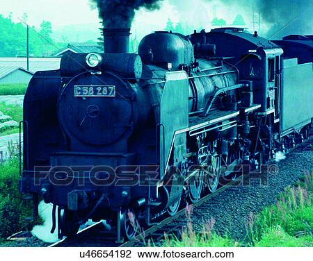 Stock Image - train, travel, transportation, outdoors, daylight, fields. Fotosearch