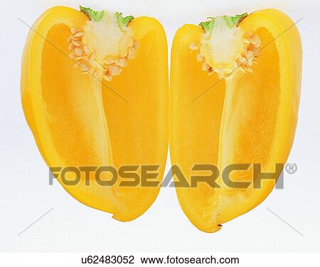 Stock Image - Vegetables, foods, fresh, nature, color pepper, section. Fotosearch