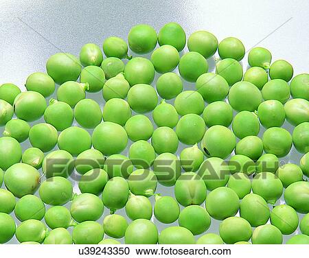 Stock Image - Vegetables, foods, fresh, nature, peas, pile. Fotosearch