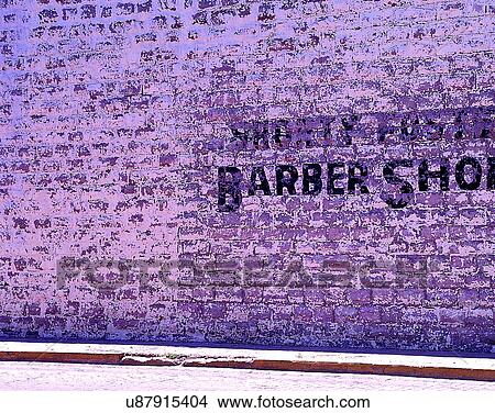 wall, close-up, brick, old, barber shop, writing View Large Photo Image Picture - wall, close-up, brick, old, barber shop, writing. Fotosearch