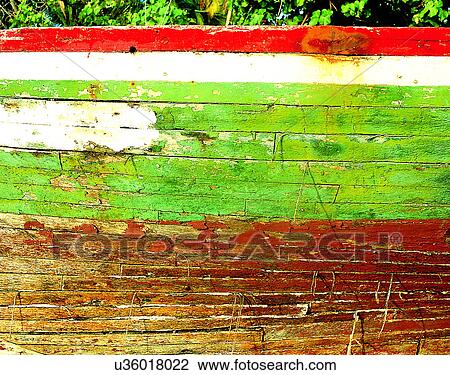 Stock Image - wall, close-up, wood, painted, stripes, pattern. Fotosearch