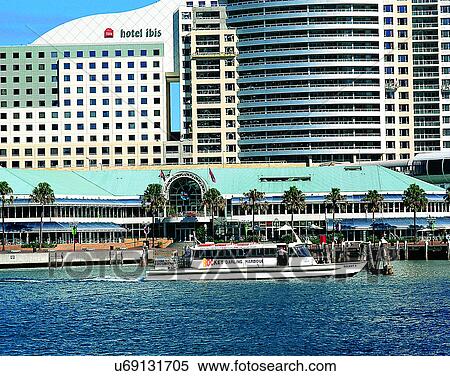 Stock Photography - water, outdoors, boat, hotel, resort, Australia. Fotosearch