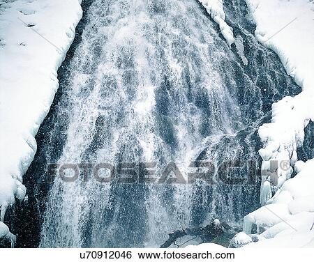 waterfall, nature, outdoors, river, winter, snow View Large Photo Image Stock Photograph - waterfall, nature, outdoors, river, winter, snow. Fotosearch