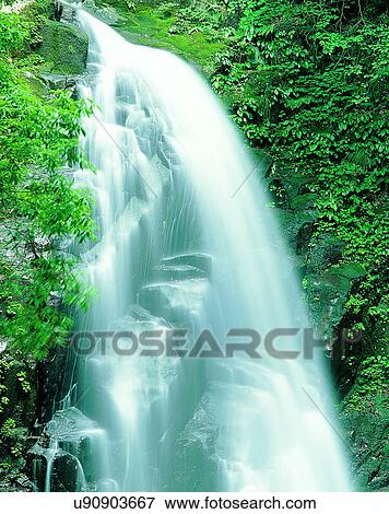 waterfall, nature, outdoors, rocks, trees, sunlight View Large Photo Image Stock Photo - waterfall, nature, outdoors, rocks, trees, sunlight. Fotosearch