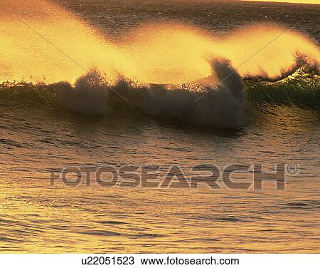 waves, water, outdoors, crash, splash, sunset View Large Photo Image Stock Image - waves, water, outdoors, crash, splash, sunset. Fotosearch