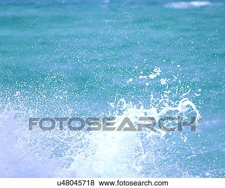Stock Photo - waves, water, outdoors, daylight, splash, spray. Fotosearch
