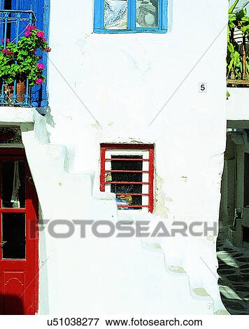 windows, outdoors, balcony, wall, building, Aegean sea View Large Photo Image Stock Photo - windows, outdoors, balcony, wall, building, Aegean sea. Fotosearch