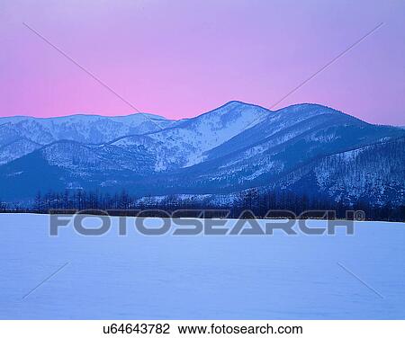 Stock Image - winter, nature, scenery, outdoors, snow, mountains. Fotosearch